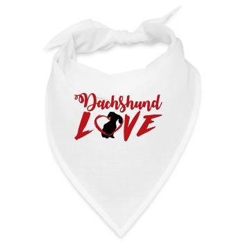Dackel / Dachshund: Dachshund Love - Bandana - Weiß - Vorne
