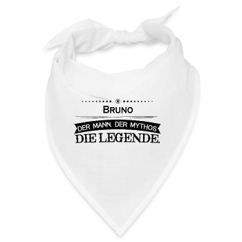 Mythos Legende Vorname Bruno - Bandana - Weiß - Vorne
