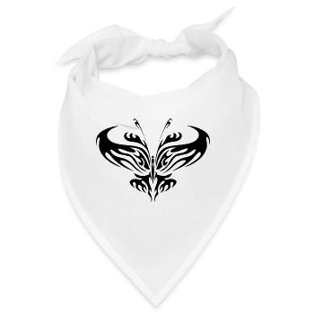 Schmetterling Tribal - Bandana - Weiß - Vorne