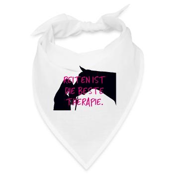 Pferd Pferde Reiten Reiterin Reitsport Geschenk - Bandana - Weiß - Vorne