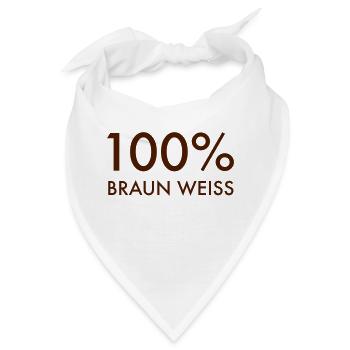 100% braun-weiss | Fußball | Stadion | Fans | HH - Bandana - Weiß - Vorne