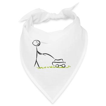 rasenmaeher lawn mower mowing machine3 - Bandana - Weiß - Vorne