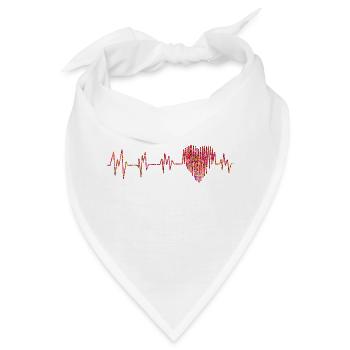 Herzschlag - Bandana - Weiß - Vorne