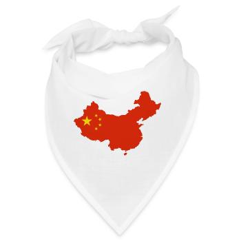 Chinesiche Flagge T-Shirt China Geschenk - Bandana - Weiß - Vorne