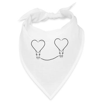 Ballon mit Herzen - Bandana - Weiß - Vorne
