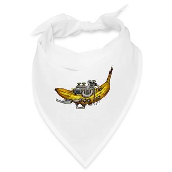 Banane mit Motor Technik trifft Obst - Bandana - Weiß - Vorne