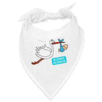 Kleines Wunder Junge Baby Babys Schwangerschaft - Bandana - Weiß - Vorne