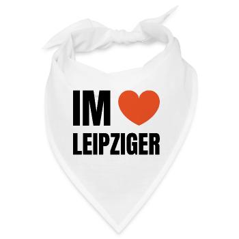 Im herzen Leipziger | Leipzig | I love - Bandana - Weiß - Vorne
