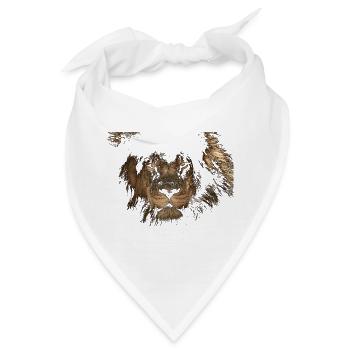Löwe tief schwarze Teile, for darkblack Textiles - Bandana - Weiß - Vorne
