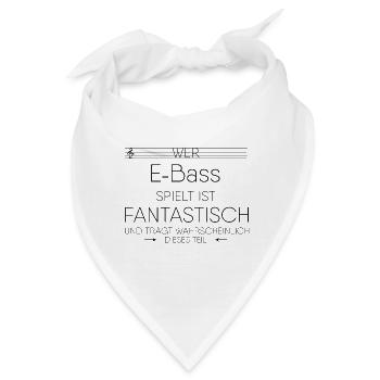 E-Bass Instrument Geschenk - Bandana - Weiß - Vorne