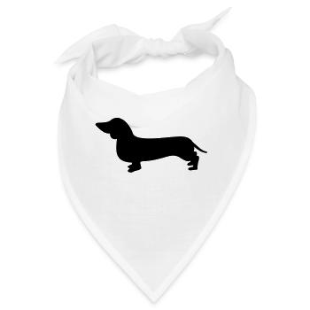dackel - Bandana - Weiß - Vorne