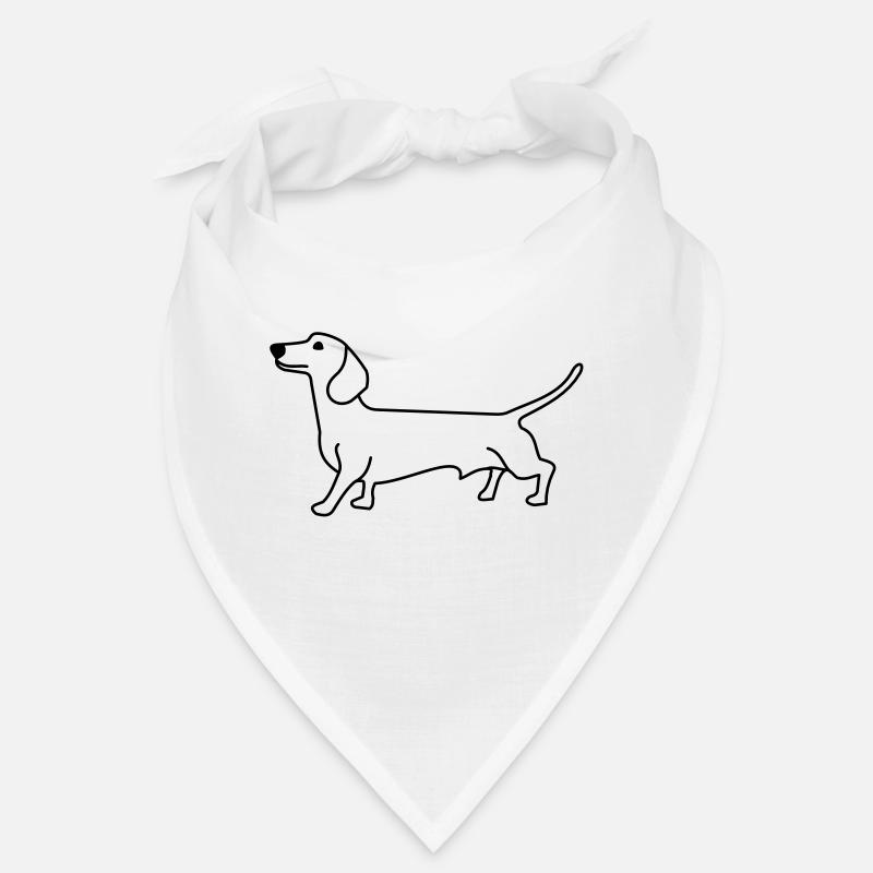 dackel - Bandana - Weiß