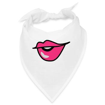 niedlich kissy aufgeworfenen Lippen mit einem - Bandana - Weiß - Vorne