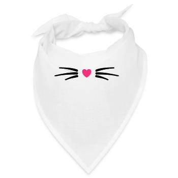 Katzen Liebe - Bandana - Weiß - Vorne