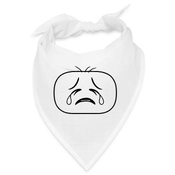 gesicht kopf traurig weinen heulen traenen ungluec - Bandana - Weiß - Vorne