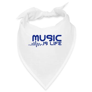 Music is life with pulse - Bandana - Weiß - Vorne