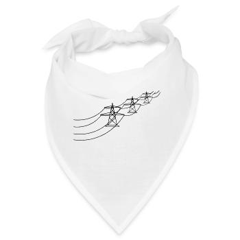 viele trasse strom mast strommast elektro leitung - Bandana - Weiß - Vorne