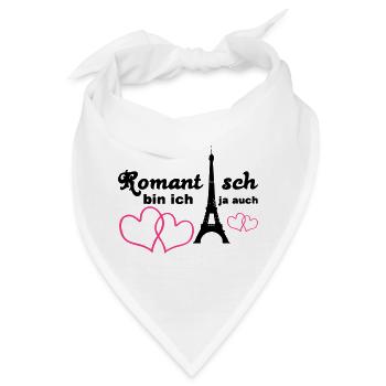 Romantisch Liebe Herz Paris Paar Spruch Geschenk - Bandana - Weiß - Vorne