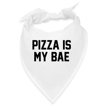 Pizza zitieren Pizza ist mein Bae - Bandana - Weiß - Vorne