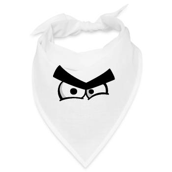 Verärgerte Augen - Bandana - Weiß - Vorne