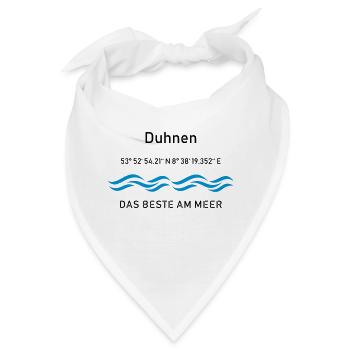 Duhnen - das beste am Meer - Bandana - Weiß - Vorne