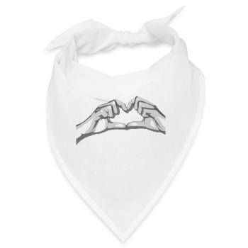 Hände Herz (Heart Hand) - Bandana - Weiß - Vorne