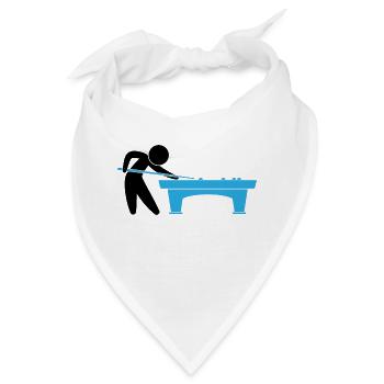 Ein Billardspieler steht am Billardtisch - Bandana - Weiß - Vorne