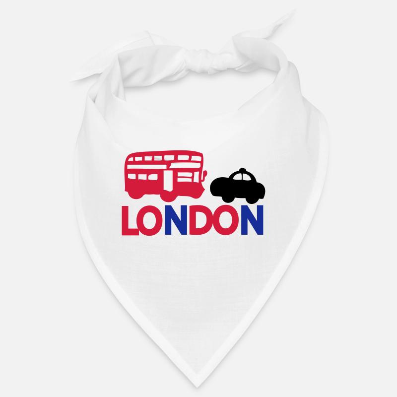 LONDON BLACK CAP ROUGE & BUS Bandana