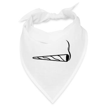 joint clipart logo hanf weed cannabis kiffen kiffe - Bandana - Weiß - Vorne