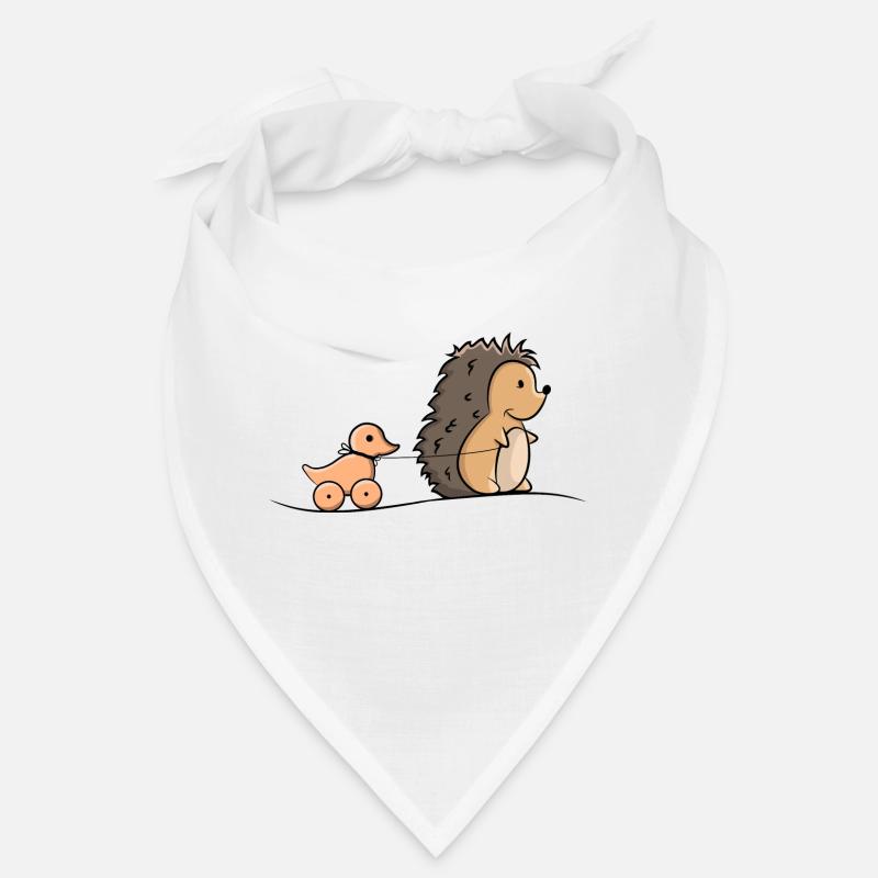 Igel mit Holz Ente - Bandana - Weiß