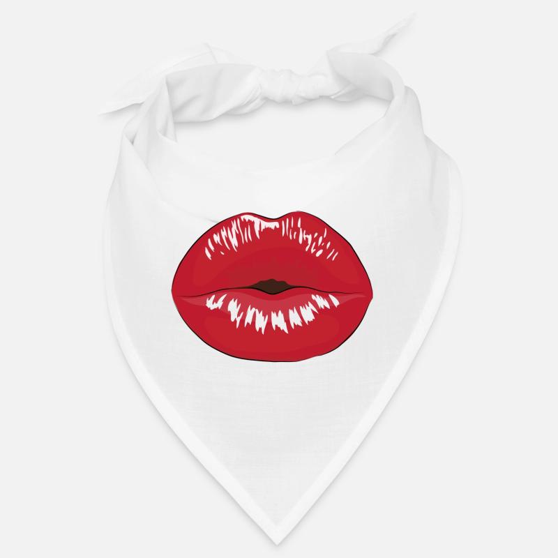 Embrasser la bouche avec du rouge à lèvres Bandana