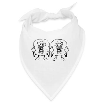 crew team paar 2 freunde duo wichser fick dich fuc - Bandana - Weiß - Vorne