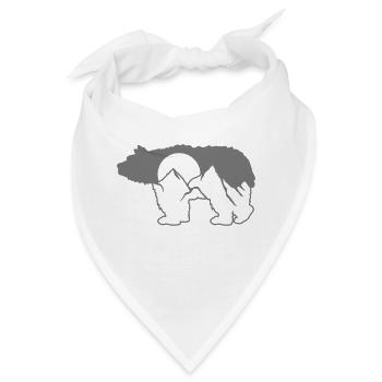 braunbaer berge eisbaer gebirge grizzlybaer schwar - Bandana - Weiß - Vorne