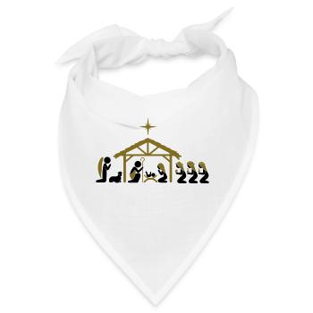 Weihnachtskrippe an Heiligabend - Bandana - Weiß - Vorne
