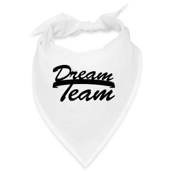 Text Logo Design Schriftzug Paar Dream Team - Bandana - Weiß - Vorne