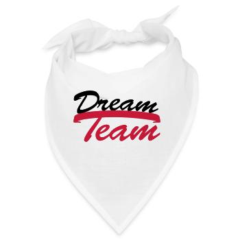 Text Logo Design Schriftzug Paar Dream Team - Bandana - Weiß - Vorne