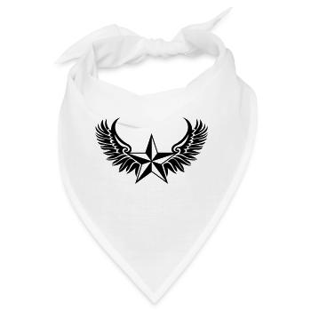 Nautik Stern star, Flügel, Tattoo, Marine, Schutz - Bandana - Weiß - Vorne