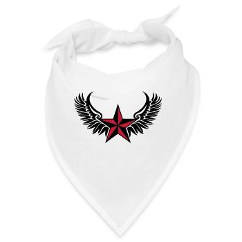 Nautic Stern Flügel Star Schutz Symbol Marine - Bandana - Weiß - Vorne