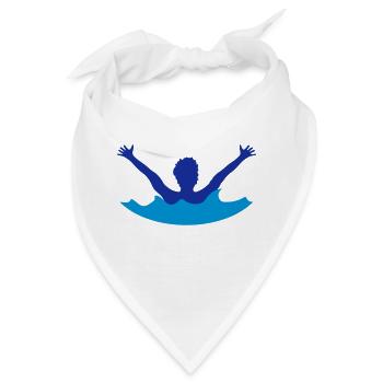 wasser ertrinken hilfe rufen schreien not retten w - Bandana - Weiß - Vorne