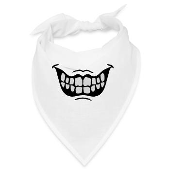 Grinsender böser Horror Mund Lächeln Comic Zähne - Bandana - Weiß - Vorne