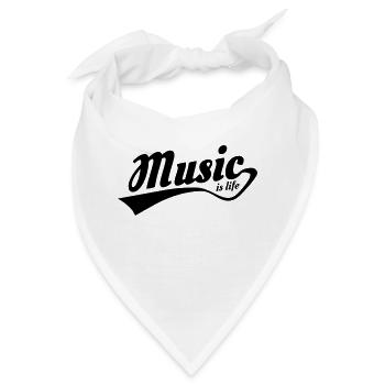 music is life - Bandana - Weiß - Vorne