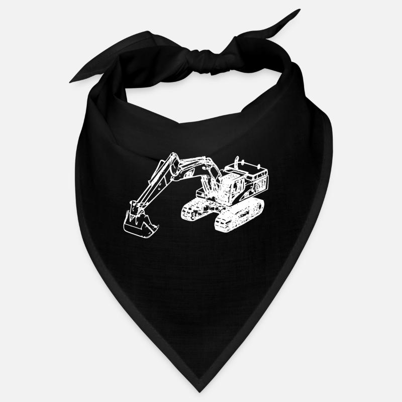 Bagger Kettenbagger Schaufelbagger weiß Bandana