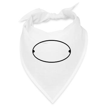 Form Symbol Quadratisch Oval Rund Fertigen Passt - Bandana - Weiß - Vorne