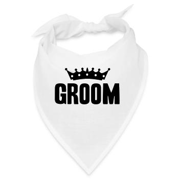 groom with crown - Bandana - Weiß - Vorne
