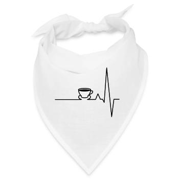 EKG Kaffee Herzschlag - Bandana - Weiß - Vorne