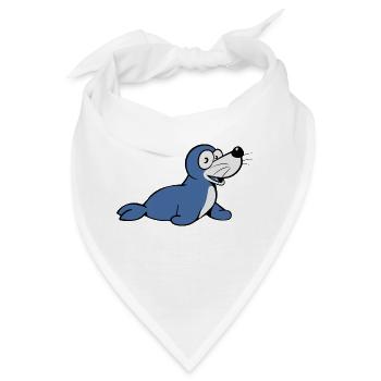 Seehund meer wasser suess lustig schwimmen Pazifik - Bandana - Weiß - Vorne