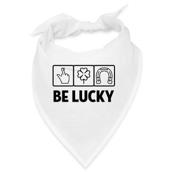 Glück / Glücklicher / Luck / Lucky - Bandana - Weiß - Vorne