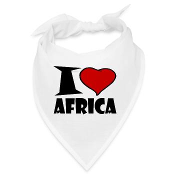 Africa - Afrika- Ich liebe Afrika - Bandana - Weiß - Vorne