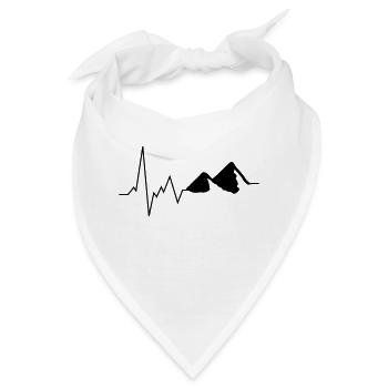 herzschlag berg - Bandana - Weiß - Vorne