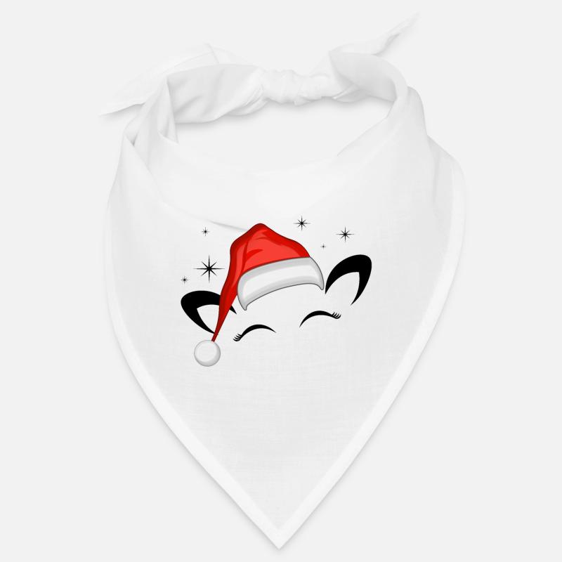 Cat Santa Hat Shining Stars Bandana
